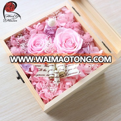 Unique artificial flower presA +Grade quality preserved rose head longlife decorative flower rose in gift box