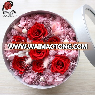 Beautiful glass cover fresh preserved rose wholesale rose crystal ball